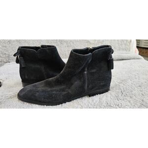 Kate Spade New York Black Suede Leather Saddle Boots Booties‎ Size 8.5B